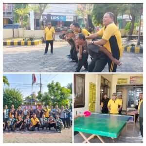 Polres Nganjuk Gelar Olahraga Bersama dengan TNI Sebagai Upaya Perkuat Sinergisitas dalam rangka memperingati Hari Bhayangkara ke 78