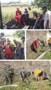 Bersama Tiga Pilar, Babinsa Koramil 0808/20 Sananwetan Gelar Karya Bhakti