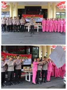 Polres Nganjuk Bersama Pengurus Bhayangkari Cabang Nganjuk Melakukan Anjangsana ke Anggota dan Purna Polri yang Sakit.