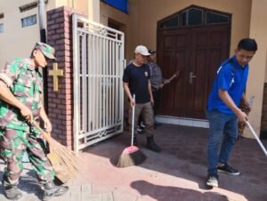 Semarak Hari Bhayangkara Ke-78, Tiga Pilar di Krembung Peduli Tempat Ibadah