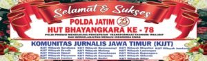 Komunitas Jurnalis Jawa Timur Beri Ucapan HUT Bayangkara Ke-78 ke Polda Jatim