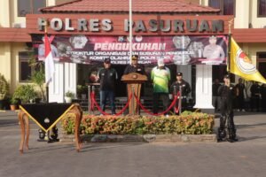 Polres Pasuruan Gelar Upacara Resmi Pengukuhan Komite Olahraga Polri (KOP)