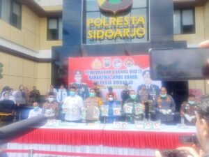 Polresta Sidoarjo Gelar Pemusnahan Barang Bukti Shabu di Mapolresta.