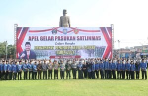 Sinergitas Persiapan Pilkada 2024, Forkopimda Dan Forkopimcam Kab, Blitar Ikuti Apel Gelar Linmas Di Pemkab Blitar