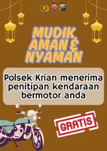 Polsek Krian Sediakan Layanan Penitipan Kendaraan Gratis untuk Pemudik Lebaran 