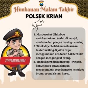 Polsek Krian Keluarkan Maklumat Himbauan Jelang Malam Takbir 2025