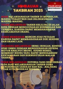 Polsek Tarik Keluarkan Maklumat Seruan Himbauan Jelang Malam Takbir 2025