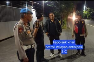 Kapolsek Krian dan Anggota Gelar Patroli Wilayah, Antisipasi 3C Saat Mudik Lebaran