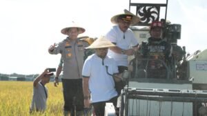 Kapolres Nganjuk Hadiri Panen Raya Padi Serentak, Tegaskan Komitmen Dukung Ketahanan Pangan