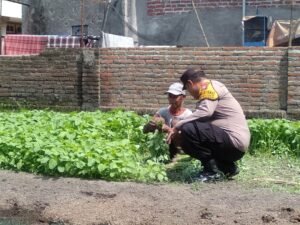 Bhabinkamtibmas Desa Pangkemiri Polsek Tulangan Apresiasi Lahan Ketahanan Pangan Bergizi
