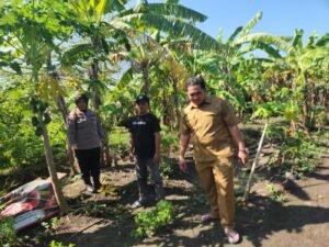 Polsek Gedangan bersama Perangkat Desa Punggul Tinjau Lahan Ketahanan Pangan Buah
