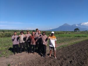 Team Survei Ketahanan Pangan Polresta Sidoarjo didampingi Kapolsek Krembung ke Desa Lemujut 