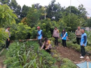 Polsek Krembung dan Kades Lemujut Kerja Bakti bersama Rawat Tanaman P2B