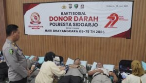 Sambut Hari Bhayangkara Ke-79, Polresta Sidoarjo Kumpulkan Darah untuk Kemanusiaan