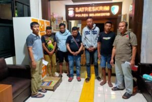 Komplotan Pencuri Kabel, Lima Tersangka di Bekuk Sat Reskrim Polres Mojokerto 