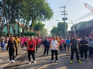 Semarak HUT Bhayangkara ke-79, Polsek Krian Gelar Senam Bersama dan Lomba Senam Kreasi
