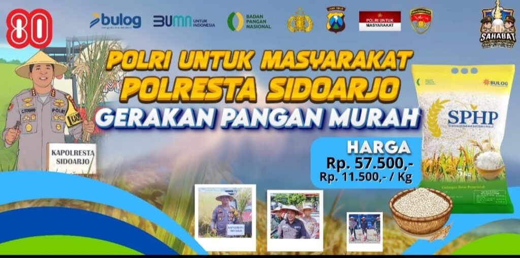 Polsek Krian Gelar Bazar Beras Murah, SPHP Dijual Hanya Rp 60.000 per Sak Mulai Besok
