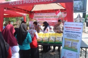 Polres Probolinggo bersama Bulog Gelar Pasar Murah di Hari Juang Polri Siapkan 44 Ton Beras