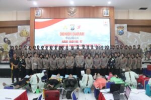 Polwan Polresta Sidoarjo Donorkan Darah Sambut Hari Jadi ke-77