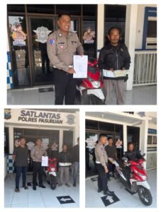 Motor Hilang 7 Bulan di Jombang, Kembali ke Tangan Pemilik Saat Operasi Lalu Lintas Polres Pasuruan