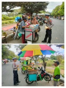 Satlantas Polres Kediri Kota Sampaikan Himbauan Kamseltibcarlantas Di Gor Jayabaya
