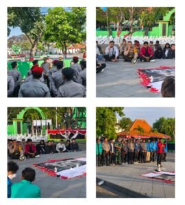 Polres Pasuruan Hadir Membersamai Aksi Damai Mahasiswa di TMP Bangil