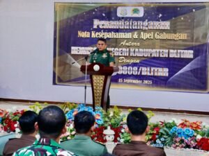 Tingkatkan Sinergitas, Kodim 0808 dan Kejari Kabupaten Blitar Teken Perjanjian Kerja Sama
