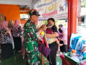Babinsa Kelurahan Jegu Dampingi Kegiatan Posyandu Percepatan Penanganan Stunting
