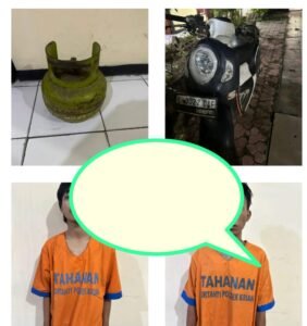 POLSEK KRIAN UNGKAP KASUS PENCURIAN TABUNG GAS ELPIJI, DUA PEMUDA DITANGKAP.
