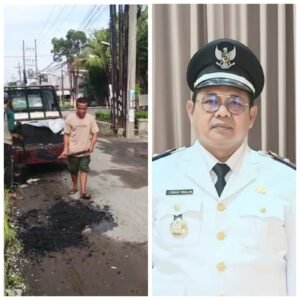 Aksi Nyata Kinerja Kades Semampir, Perbaiki Jalan Aspal Terapresiasi Warganya