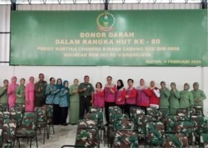 Setetes Darah Sejuta Harapan, Peringati HUT Persit Ke 80 Kodim 0808 Blitar Gelar Donor Darah