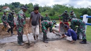Melalui TMMD Ke 127 Kodim 0808/Blitar, Jalan Desa Di Gandusari Dibangun Permanen Untuk Dukung Aktivitas Warga