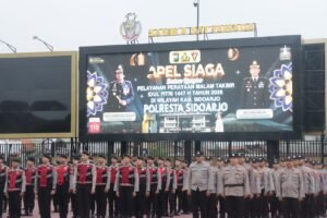 Polresta Sidoarjo Gelar Apel Siaga Malam Takbir Idul Fitri 1447 H
