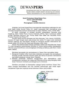 Dewan Pers Murka! Tiga Jurnalis Indonesia Ditangkap Militer Israel di Perairan Internasional