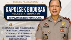 Selamat dan Sukses Kepada Kompol Sugeng Sulistiyono Atas Jabatan Baru Sebagai Kapolsek Buduran 