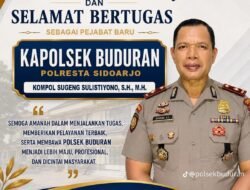 Selamat dan Sukses Kepada Kompol Sugeng Sulistiyono Atas Jabatan Baru Sebagai Kapolsek Buduran 