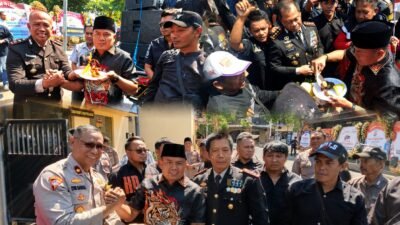 Prank Hari Bhayangkara, PJU Polda Jatim, Polrestabes & Polres Pelabuhan Tanjung Perak Keluar Hadapi Massa AMI, Ujungnya Malah Potong Kue