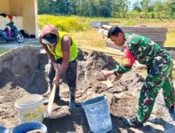Dukung Peningkatan Mutu Pendidikan, Babinsa Nogosari Monitor Revitalisasi SMK Negeri I
