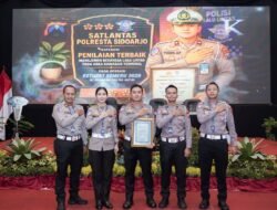 Satlantas Polresta Sidoarjo Raih Penilaian Terbaik Manajemen Lalin Kawasan Terminal di Operasi Ketupat Semeru