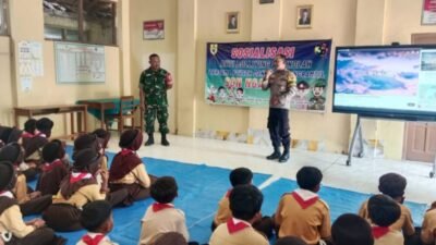 Cegah Bullying di Sekolah, Babinsa dan Bhabinkamtibmas Bekali 75 Siswa SDN Ngarum 1
