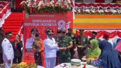 Semarak HUT RI Ke-81 Di Batas Ujung Timur, Satgas Swasembada Yonif 643/Wns Koops TNI Habema Terlibat Upacara Dan Gelar Layanan Kesehatan Gratis