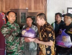Wujud Kepedulian Sosial, Babinsa Dampingi Penyerahan Bantuan kepada Warga Desa Pucanganom