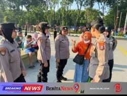 Polwan Polresta Sidoarjo Patroli dan Amankan Car Free Day di Kawasan Alun-Alun
