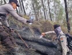 Tembus Ketinggian 1.800 MDPL, Tim Gabungan Polres Blitar Jinakkan Api di Gunung Buthak