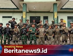 Pererat Kerjasama Pengamanan Batas Negara, Pos Gabma Nanga Badau Satgas Yonarmed 13/Nanggala Terima Kunjungan Panglima 3 Briged TDM