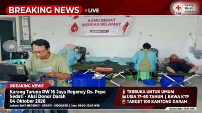 Setetes Darah, Sejuta Harapan: Karang Taruna RW 16 Jaya Regency Gelar Donor Darah Bersama PMI Sidoarjo