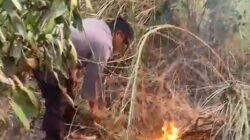 Polsek Buduran Gerak Cepat Tangani Kebakaran Lahan di Prasung