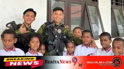 Pos Aroba Satgas Yonif 147/KGJ Gelar Giat Goes to School di SD YPPK Santo Andreas Distrik Aroba